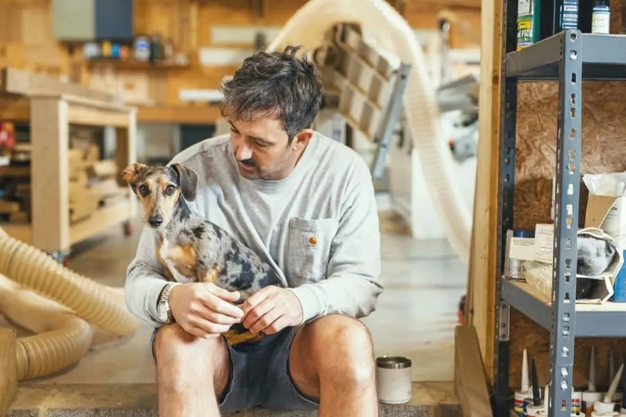 Joiner in the workshop where all our Torquay joinery is made
