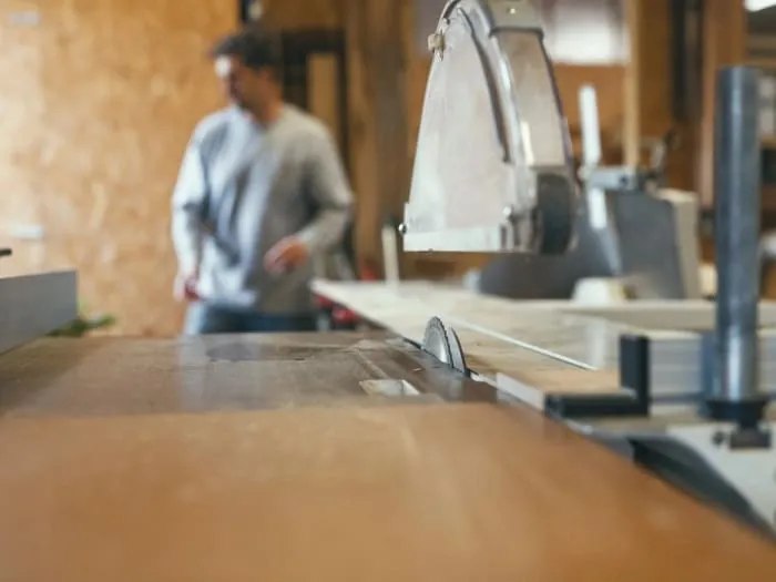 Machinery and benches in our joinery workshop serving Torquay and Torbay