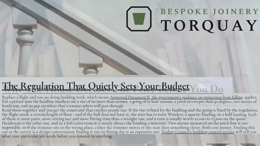 Video from Bespoke Joinery Torquay on what a bespoke staircase costs in Torquay