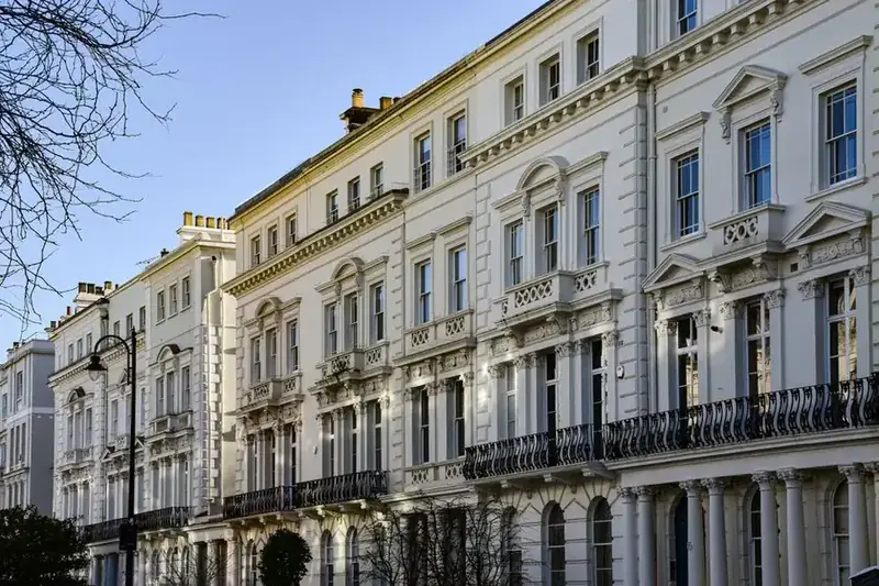 White stucco Georgian terrace of the kind Torbay's listed building rules were written to protect